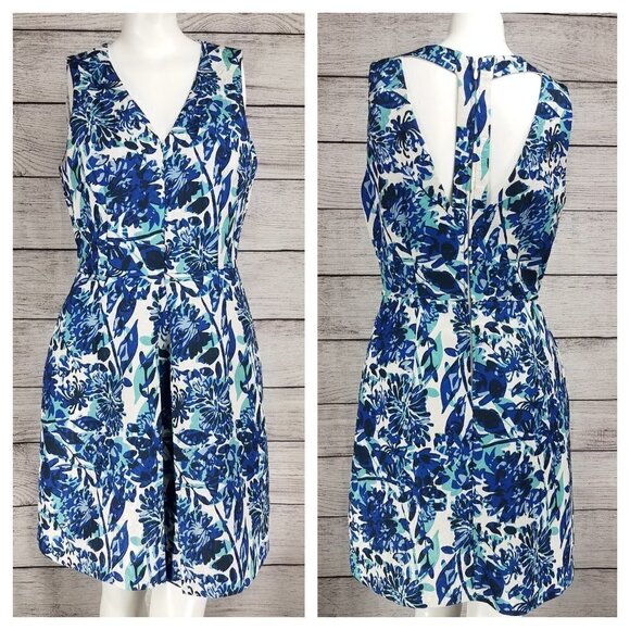 +H&M Size 8 Fit & Flare Dress Floral with Cut out T-back Sleeveless Sundress - Picture 1 of 8